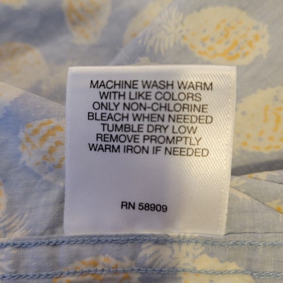 Cremieux Collection Mens Large Pineapple Print Short Sleeve Button Down Shirt - Picture 5 of 7